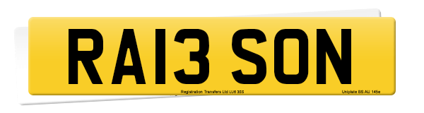 Registration number RA13 SON